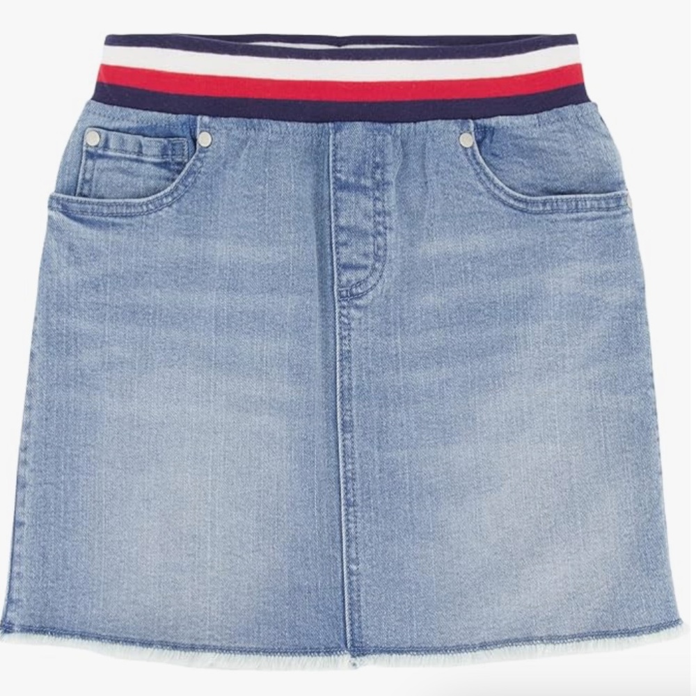 TOMMY HILFIGER Girls Denim Mini Skirt Nolita Wash Size Large 12/14